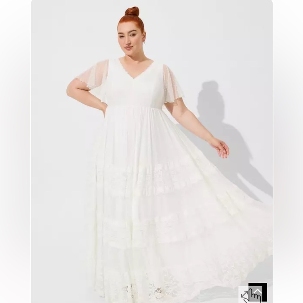 Torrid Ivory Lace A-Line Boho Wedding Dress